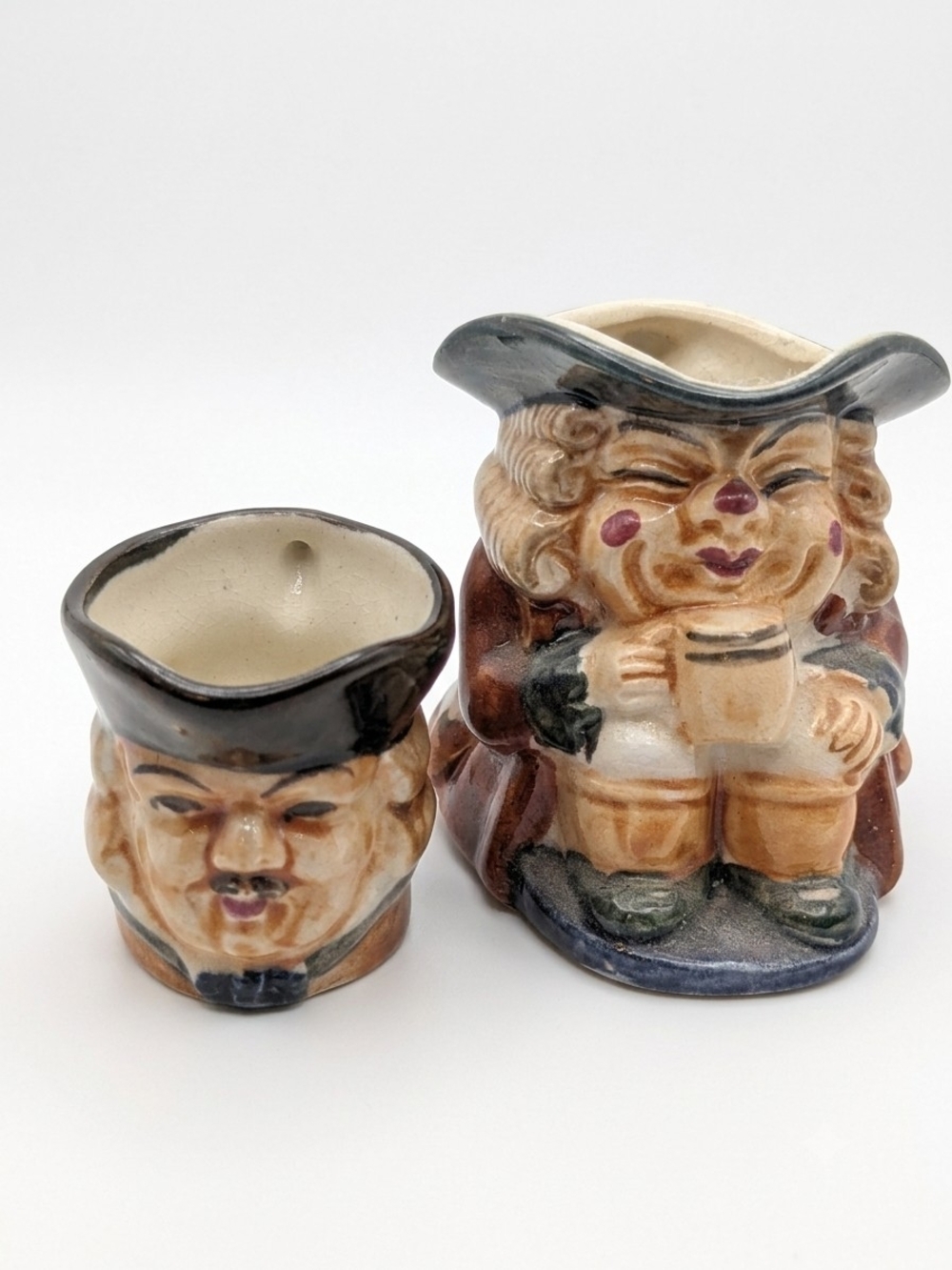 Vintage Hand Painted Toby Mugs / Character Jugs – Set of 2